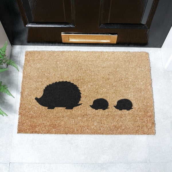 Predpražnik iz kokosovih vlaken 40x60 cm Hedgehog Family – Artsy Doormats-image-2