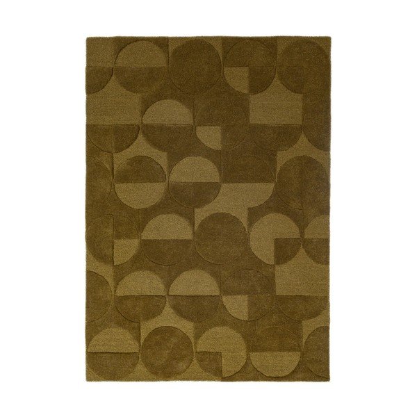 Temno zelena ročno tkana volnena preproga 200x290 cm Gigi – Flair Rugs