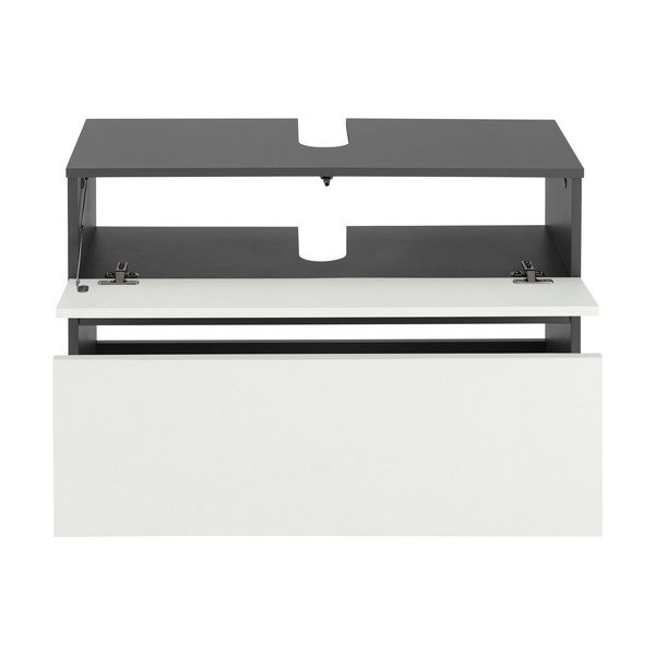 Belo-antracitno siva omarica za pod umivalnik 80x55 cm Wisla – Støraa-image-1