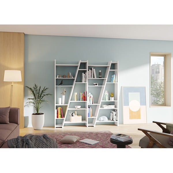 Mat bela knjižna omara TemaHome Delta-image-1