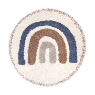 Bež-kremno bela otroška preproga iz mešanice jute ø120 cm Bohemian Rainbow Bleu – Nattiot