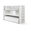 Bela otroška pograd postelja z dodatnim ležiščem s prostorom za shranjevanje z letvenim dnom 90x200 cm Bonny – Vipack