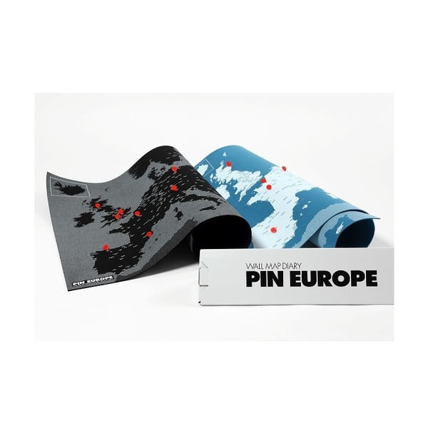 Črn stenski zemljevid Evrope Palomar Pin World, 100 x 80 cm-image-2