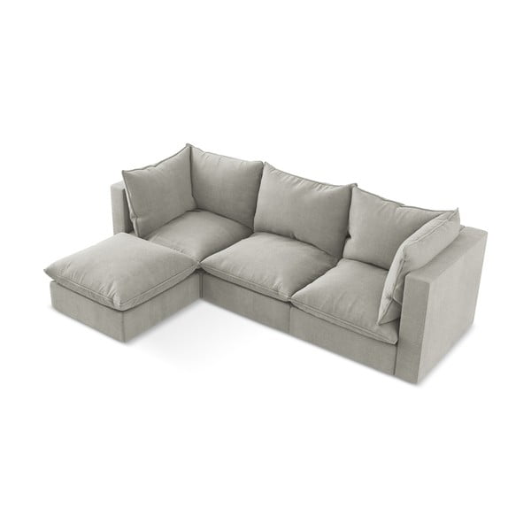 Svetlo siva kotna sedežna garnitura (levi kot/z ležalnikom) Manao – Makamii-image-2