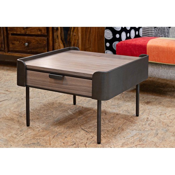 Rjava mizica iz masivne jelke 60x60 cm Toronto – Mauro Ferretti-image-1