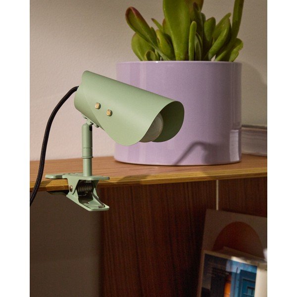 Zelena kovinska namizna svetilka s sponko (višina 16 cm) Jula – Kave Home-image-2