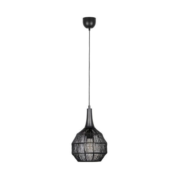 Mat črna viseča svetilka s kovinskim senčilom Soraya – Trio