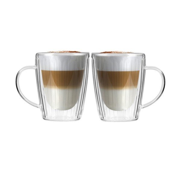 Steklene skodelice v kompletu za kapučino 2 ks 250 ml Livio Duo – Vialli Design