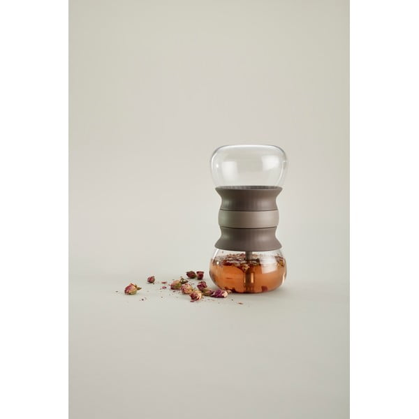 Svetlo rjav steklen čajnik s cedilom 500 ml – Lékué-image-3