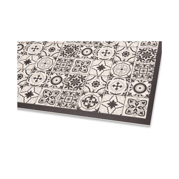 Črno-bela vinilna preproga Zala Living Kaja, 47 x 140 cm-image-1