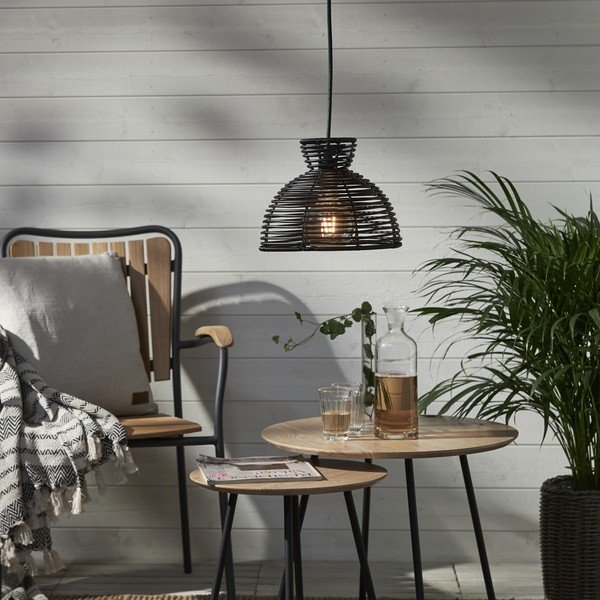 Črno zunanje senčilo za stropno svetilko Star Trading Runde, ø 26 cm-image-1