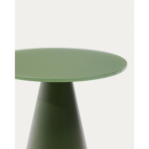 Okrogla stranska mizica s stekleno mizno ploščo ø 30 cm Wilshire – Kave Home-image-3
