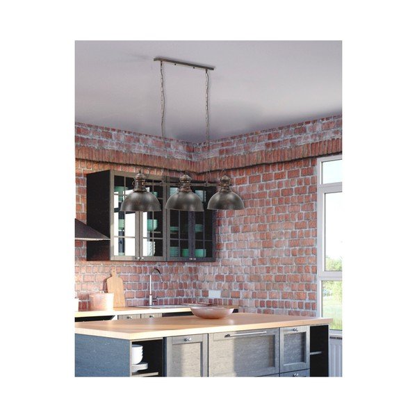 Črna viseča svetilka s 3 odtenki Mauro Ferretti Industry-image-3