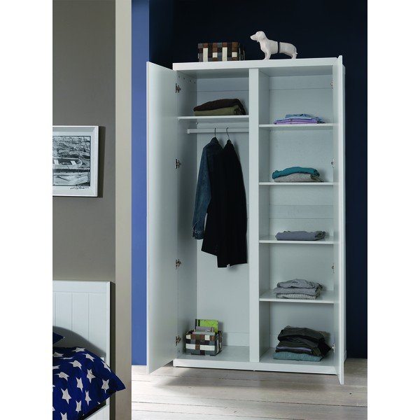 Bela garderobna omara Vipack Lara White, višina 204 cm-image-1
