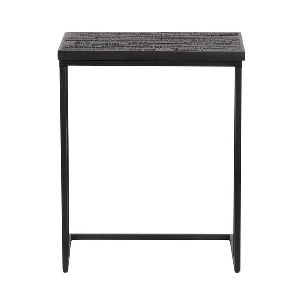 Črna stranska mizica z vrhom iz recikliranega tikovega lesa BePureHome Shape-image-2