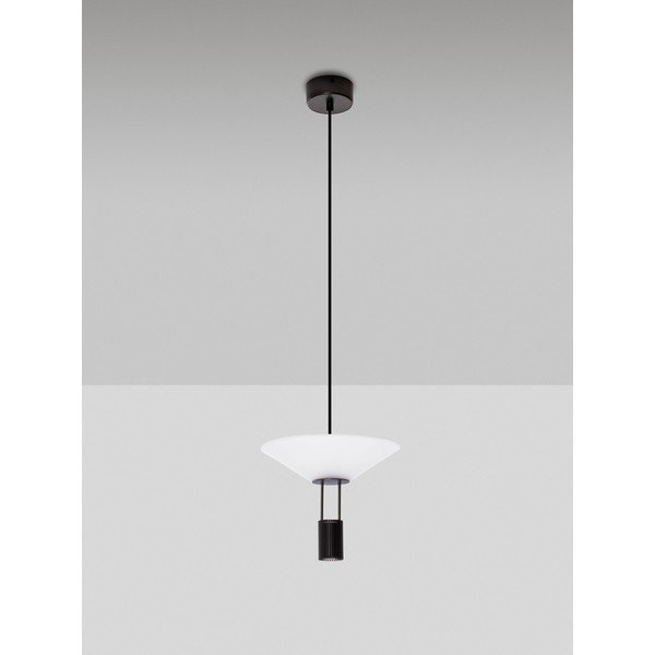 Mat črna aluminijasta LED viseča svetilka s senčilom iz akrilnega stekla ø 22 cm Anafi – Nova Luce-image-4