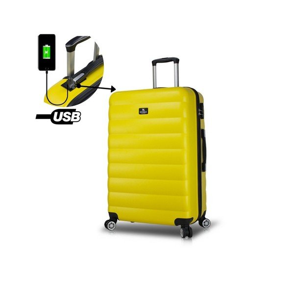 Rumeni potovalni kovček na kolesih s priključkom USB My Valice COLORS RESSNO Pilot suitcase-image-2