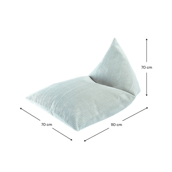 Mentolno zelena otroška vreča za sedenje iz rebrastega žameta Big Lounger – Wigiwama-image-2