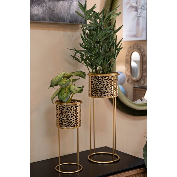 Kovinska stojala za cvetlične lonce v kompletu 2 ks ø 17 cm (višina 46 cm) Nat – Mauro Ferretti-image-1