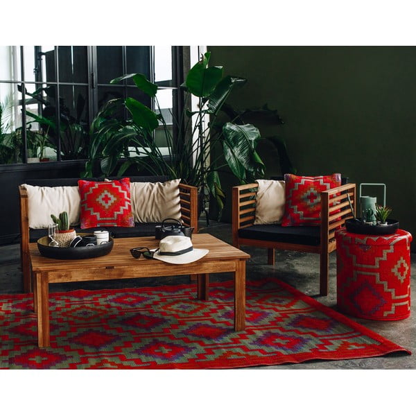 Oranžno-vijolična obojestranska zunanja preproga iz reciklirane plastike Fab Hab Lhasa Orange & Violet, 120 x 180 cm-image-1