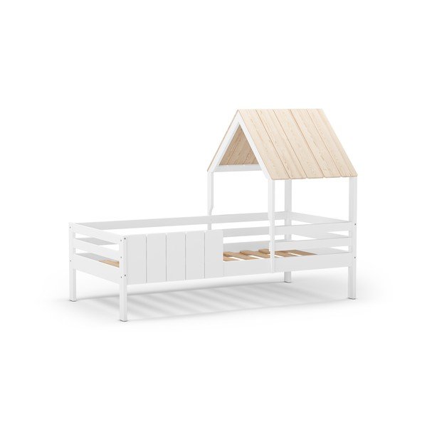 Bela otroška postelja v obliki hiške 90x190 cm Valka – Marckeric-image-2