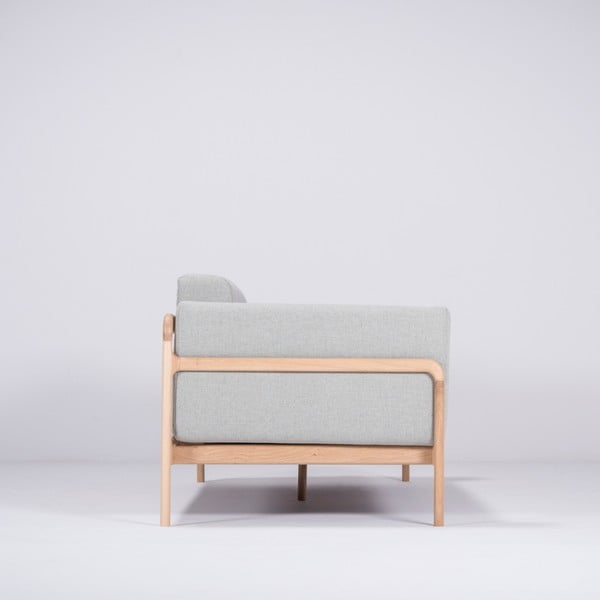Modro-siv kavč z masivno hrastovo konstrukcijo Gazzda Fawn, 210 cm-image-2