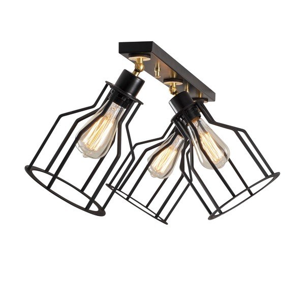 Črna/zlata stropna svetilka s kovinskim senčnikom ø 17 cm Alacati – Opviq lights-image-2