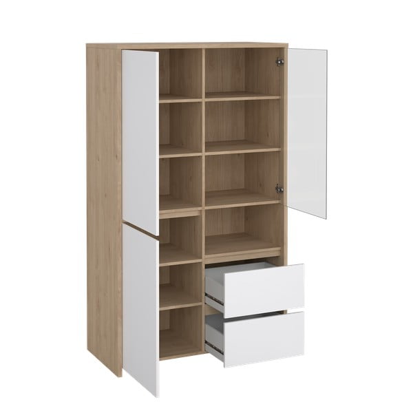 Bela vitrina v hrastovem dekorju 100x170x48 cm Next – Tvilum-image-2