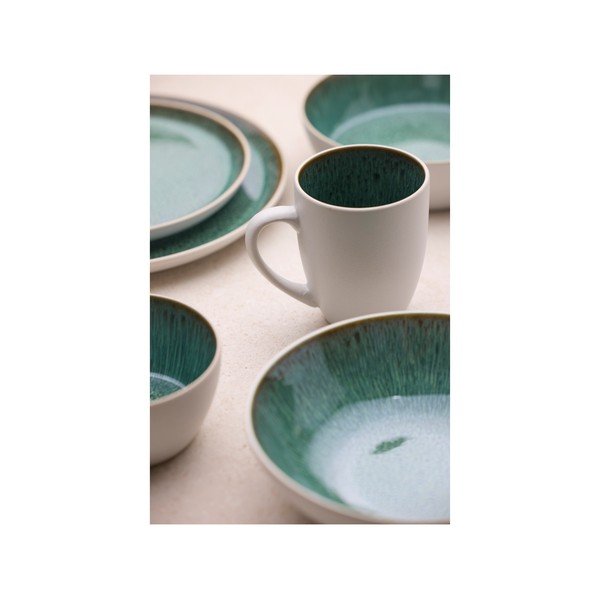 Belo-zelena kledica iz kamenine 400 ml Gastro White/Green – Bitz-image-2