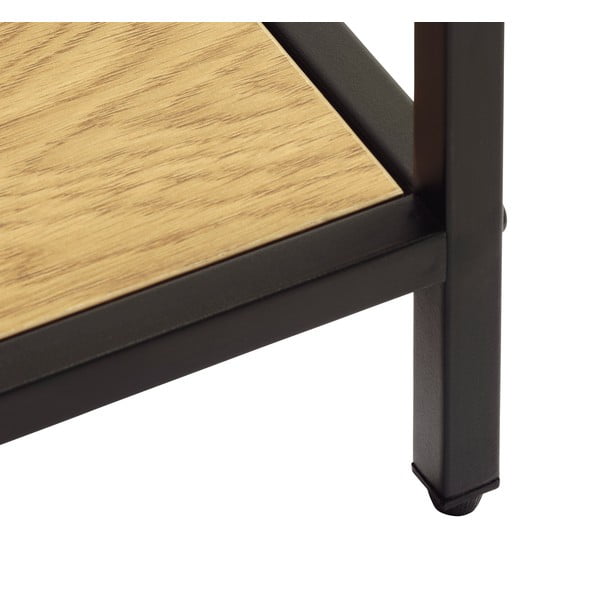 Črn/naraven regal v hrastovem dekorju 80x180x35 cm Altino – Unique Furniture-image-3