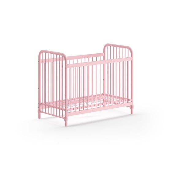 Rožnata kovinska otroška posteljica 60x120 cm BRONXX – Vipack