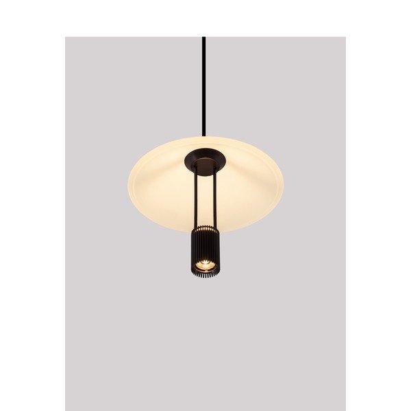 Mat črna aluminijasta LED viseča svetilka s senčilom iz akrilnega stekla ø 22 cm Anafi – Nova Luce-image-2