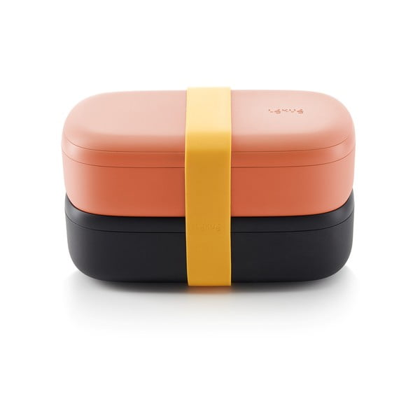 Oranžno-črna škatla za kosilo Lékué To Go