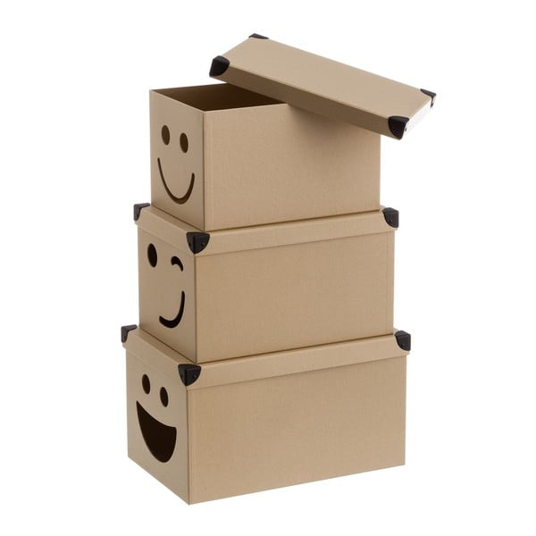 Kartonaste otroške škatle za shranjevanje v kompletu 10 ks Smile – Casa Selección