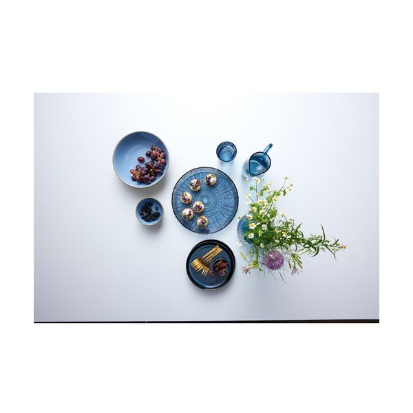 Črno-moder desertni krožnik iz kamenine ø 21 cm Gastro Dark Blue/Black – Bitz-image-2
