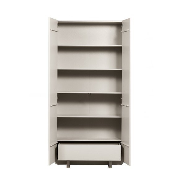Kremno bela modularna omarica iz masivnega bora 101x210 cm Basu – WOOOD-image-3