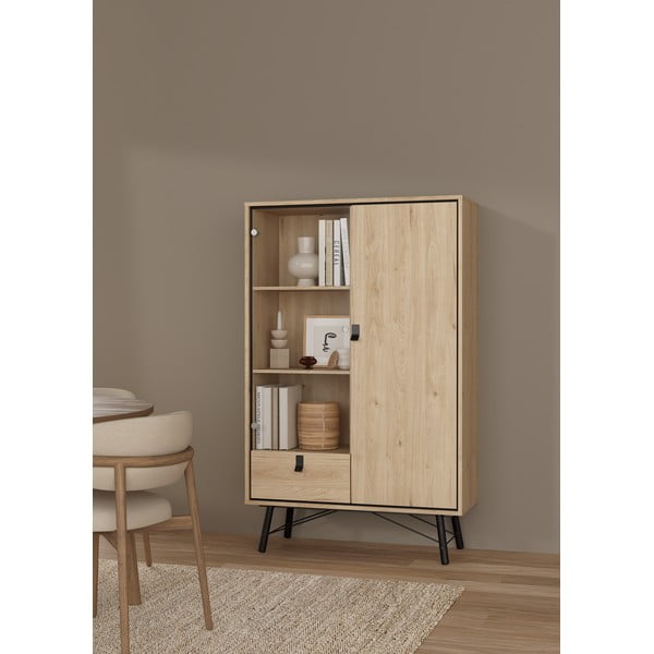 Vitrina v hrastovem dekorju 102x162x40 cm Ry – Tvilum-image-1