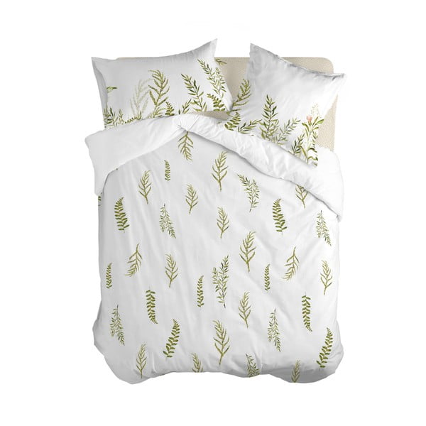 Bela/zelena bombažna prevleka za odejo za zakonsko posteljo 200x200 cm Monterosso – Happy Friday