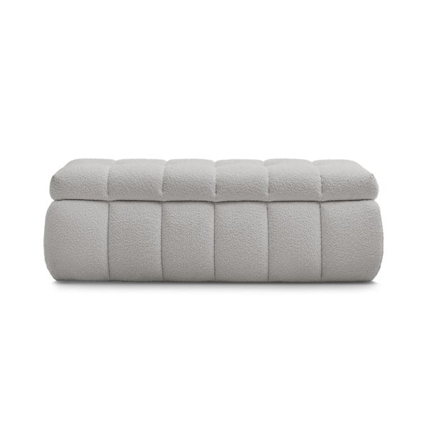 Svetlo siva klop iz tkanine bouclé Mont Blanc – Bobochic Paris-image-2