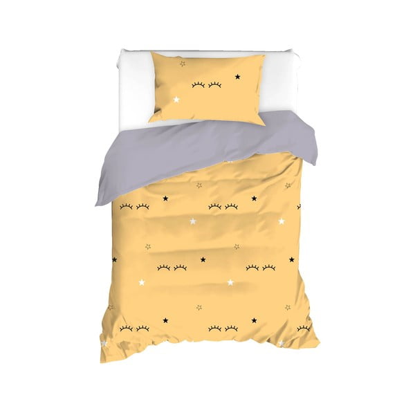 Rumena/siva enojna posteljnina 140x200 cm Dide – Mijolnir