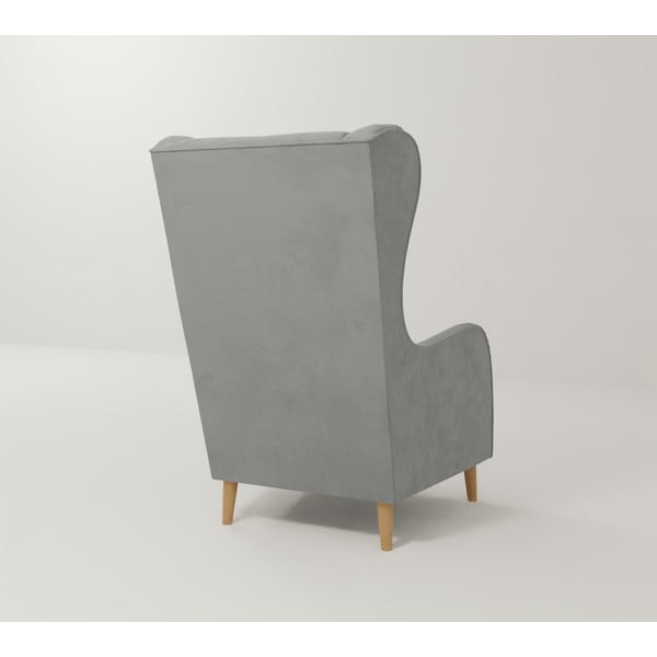 Svetlo siv žameten fotelj z naslonom Carole – Ropez-image-2