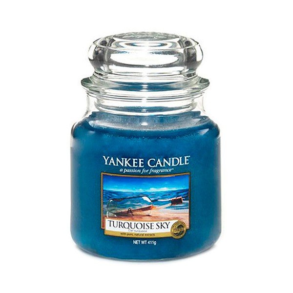 Dišeča sveča Yankee Candle Turquoise Sky, čas gorenja 65 - 90 ur