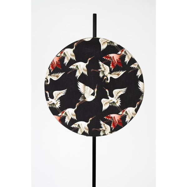 Črna stoječa svetilka s tekstilnim senčilom (višina 158 cm) Jaylee – White Label-image-3