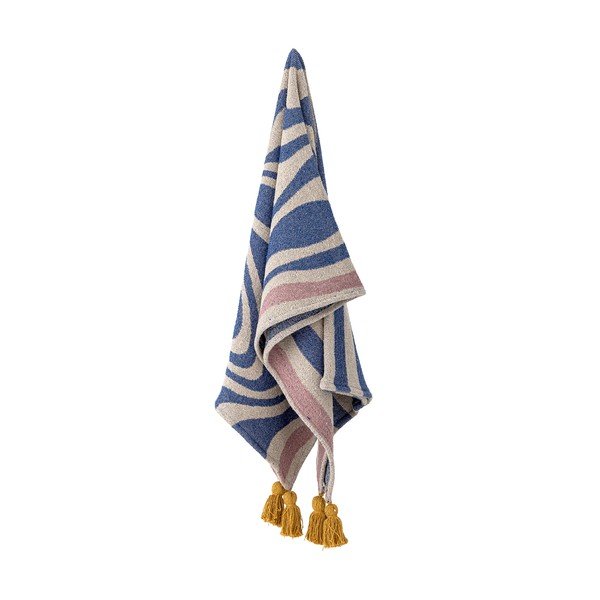 Modra odeja iz mešanice bombaža 130x160 cm Arlie – Bloomingville-image-3