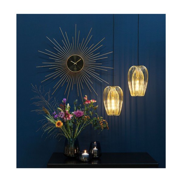 Stenska ura v črni in zlati barvi Karlsson Peony, ø 95 cm-image-1