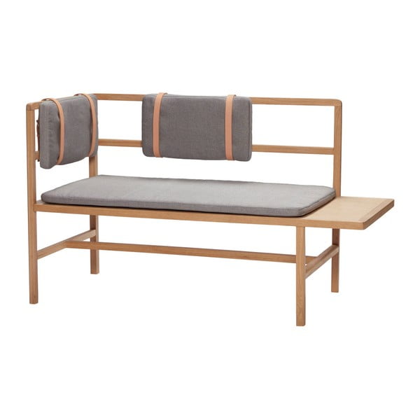 Klop z blazino Hübsch Oak Bench-image-4