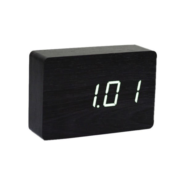 Črna budilka z belim LED zaslonom Gingko Brick Click Clock-image-2