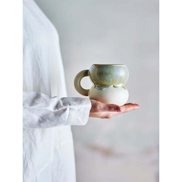 Modro-kremno bele skodelice v kompletu 4 ks iz kamenine 400 ml Luna – Bloomingville-image-1