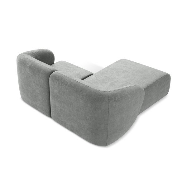 Siva kotna sedežna garnitura iz šenilje (levi kot/z ležalnikom) Lani – Makamii-image-3