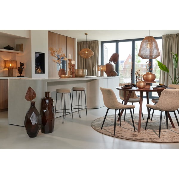 Rjava okrogla jedilna miza z mizno ploščo iz akacije ø 120 cm Quenza – Light & Living-image-1